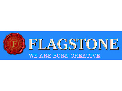 Flagstone logo - on blue background with text_SMALL-01.jpg - Flagstone Winery image